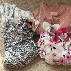 Janie and Jack Floral Baby Outfit in Blue and White